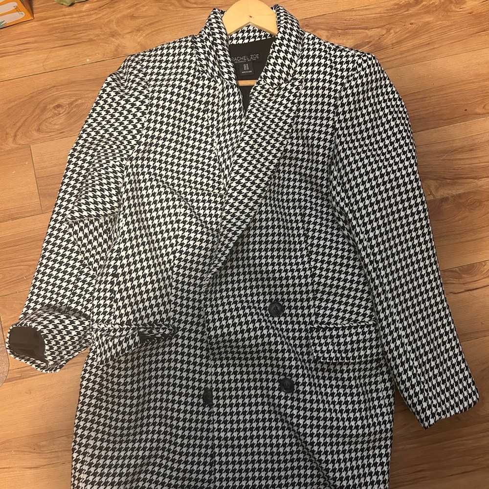 Rachel Zoe Black and White Houndstooth Blazer